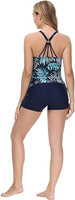 1 x RAW Customer Returns Maacie Swimsuits Colored Summer Tankini with Adjustable Straps Blue L - RRP €32.78