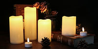 1 x RAW Customer Returns Eldnacele Outdoor Waterproof Flameless Candles with 6-Hour Timer, Battery Operated White LED Pillar Candles for Garden Wedding Lanterns Decoration Set of 4, 7.5cm x 10cm 12.5 15cm 20cm  - RRP €29.99