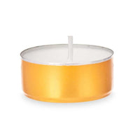 1 x RAW Customer Returns 50 pieces Acorde tea lights without fragrance in gold white, tea lights for gastronomy, Advent wreath, Easter, decoration, wedding, decoration, hygge, candles, burning time approx. 4 hours - RRP €17.14