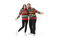 1 x RAW Customer Returns OFF THE RACK Christmas Jumper Women Men Unisex Ugly Funny Chunky Fair Isle Knitted Festive Pullover Jumper with Zip for Party Fab Festive M - RRP €28.22