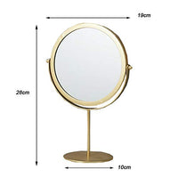 1 x RAW Customer Returns SZETOSY Table Mirror - Goodchanceuk Metal Swivel Mirror Freestanding Adjustable 19cm Round Gold  - RRP €18.99