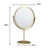 1 x RAW Customer Returns SZETOSY Table Mirror - Goodchanceuk Metal Swivel Mirror Freestanding Adjustable 19cm Round Gold  - RRP €18.99