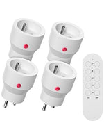 1 x RAW Customer Returns SURNICE 4 Mini Sockets, Programmable, Remote Control, Wireless, 40 m Range, Plug and Play, 2300 W, 10 A, Two CR2032 Batteries Free, White - RRP €36.4