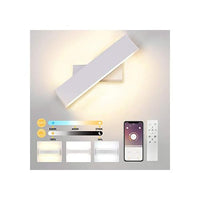 1 x RAW Customer Returns Elitlife indoor wall light with remote control Bluetooth APP 24W LED wall lamp dimmable adjustable brightness 2700K-6500K smart wall light dimmable white  - RRP €36.23