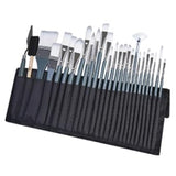 19 x Brand New CONDA Brush Set 27 piece upgraded synthetic brush set with 24 different shapes, mixing blade, 1 foam brush with canvas roller for acrylic, watercolor, gouache, oil - RRP €387.6