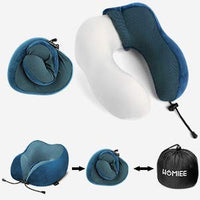 1 x RAW Customer Returns HOMIEE Travel Neck Pillow, Orthopedic Neck Pillow Sleeping Memory Foam Fabric Ergonomic Neck Support Pillow for Optimal Comfort Through Best Memory Foam - RRP €19.99