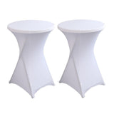 1 x RAW Customer Returns Littleprins bar table covers set of 2, stretch bar table covers, covers for bar tables, reinforcement in the foot area, non-iron and machine washable 70-75 x 110 cm, white  - RRP €20.16