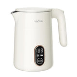 1 x RAW Customer Returns VOCHA Mini Electric Kettle, 0.4L Portable Travel Kettle Small with Keep Warm Function, LED Touch Screen Electric Kettle, Fast Boiling Stainless Steel Interior, 450W White  - RRP €34.96