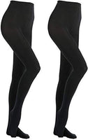 1 x RAW Customer Returns MANZI 2 pairs of women s classic black thermal warm fleece tights 400 denier XXL - RRP €19.99