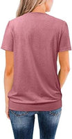 1 x Brand New CZIMOO Women s T-Shirts Casual Tops with Round Collar 2024 Fashion Summer Women s Tunic Plain Short Sleeve Basic Tops Purple L - RRP €27.6