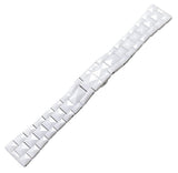 1 x RAW Customer Returns MaKTech Ceramic Bracelet for Samsung Galaxy Watch 6 5 4, Rhombus Slim 20mm Link Bracelet, Compatible with Samsung Galaxy Watch 6 43 47 40 44mm, Galaxy Watch 5 4, Huawei GT 4 3-41 42mm B-White  - RRP €34.19