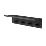 1 x RAW Customer Returns Oxdigi wall coat rack with shelf, wall shelf with 4 hooks, coat hook, coat hook, for hallway, cloakroom, kitchen, bathroom, aluminum 30 11 8.5 CM - RRP €22.99