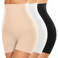 1 x RAW Customer Returns SIMIYA Tummy Control Underpants Women s High Waist Shapewear Light Tummy Control Seamless Bodice Pants Leggings Short Figure-Shaping Bodice Pants Under Dress Short Underwear 3 Pack, Black White Beige, L  - RRP €33.56