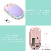 1 x RAW Customer Returns seenda Wireless Mouse, 2.4G Wireless Mouse with USB Receiver, DPI 1600, Quiet and Flat Wireless Mouse for PC, Laptop, MacBook Pink to Purple  - RRP €15.12