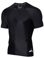 1 x RAW Customer Returns LAFROI Men s Compression Breakdown Protection UPF 50 Short Sleeves Sym Black Size SM - RRP €22.32