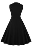 1 x RAW Customer Returns AXOE women s 50s dress rockabilly elegant festive cocktail dress party dresses vintage for wedding knee-length black with blue tartan pattern, size 44, XXL - RRP €37.99