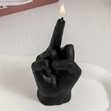 1 x RAW Customer Returns LEEMASING Creative Middle Finger Gesture Scented Candles Niche Funny Gifts for Festival Wedding Props and Housewarming Party Black  - RRP €14.36