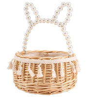 1 x RAW Customer Returns Povxlum wicker basket with, flower girl basket, basket with, basket woven, woven flower basket rattan basket for home, garden, decoration - RRP €19.5