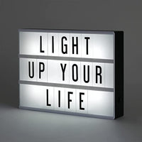 1 x RAW Customer Returns Generic LED light box Customizable Lightbox 85 letter signs 3 lines HxWxD 22x30x4.3 cm, white black - RRP €21.47