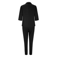 1 x RAW Customer Returns MMIHOIM Women s Suit Voucher Elegant Business Suit Set Trouser Suit Blazer Trousers 2-Piece Suit Checked Plain Two-Piece Sale Offers Slim Fit Festive Sporty Trousers Suit Streetwear Black, M  - RRP €60.49