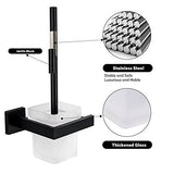 1 x RAW Customer Returns CASEWIND toilet brush holder black matt, toilet brush wall mounting, toilet brush holder set stainless steel with drilling - RRP €39.99