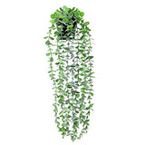 12 x Brand New Artificial Potted Plant Hanging Eucalyptus Plants in Pot Fake Eucalyptus Plants Potted Plants with Pot Artificial Hanging Plant Green Vines for Indoor Outdoor Wall Decoration 1 Piece Green  - RRP €156.48