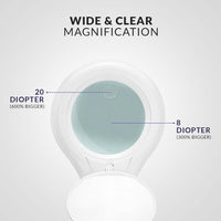 1 x RAW Customer Returns  New Model Neatfi Bifocals 1200 Lumen Super LED Magnifying Lamp with Adjustable Arm, 8D 20D, Dimmable, 60pcs SMD LED, 13cm Diameter Lens 8 Diopters 20 Diopters, White  - RRP €139.95