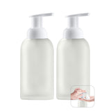 1 x RAW Customer Returns Kuxssul 2 pieces foam soap dispenser glass 350ml soap dispenser white, hand soap dispenser dishwashing liquid dispenser pump bottle with labels, pump dispenser for dispensing soap bubbles - RRP €15.99