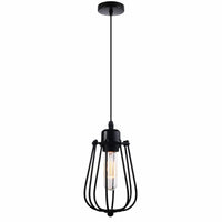 1 x Brand New Vecys E27 Vintage Pendant Lamp Vintage Industrial Chandelier Vintage Industrial Metal Cage Ceiling Lamp Metal Cage Shade Diameter 11.5CM 4.53IN - RRP €16.99