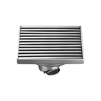 1 x RAW Customer Returns Floor drain, square, linear, odor-inhibiting, waste drain, stainless steel, shower drain, bathroom, hair sensor, 10 x 10 cm - RRP €27.6