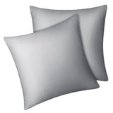 1 x Brand New Fittia Set of 2 Lyocell Bamboo Pillowcases Bamboo Fiber Pillowcase Pillowcase Silky Soft Cooling Breathable with Concealed Zipper, Silver Gray, 65x65cm - RRP €23.99