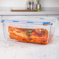 1 x RAW Customer Returns HUSANMP set of 4 extra large glass food storage containers, glass container with lid, glass storage container, glass storage jar, BPA-free, suitable for dishwasher, microwave, freezer. - RRP €46.14