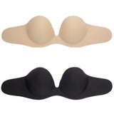 1 x RAW Customer Returns SPI LOVELY IDEAS - Pack 2 V-Shape Evolution Adhesive Bras, Strapless, Nude and Black Color, Size 90, Cup B - RRP €39.9