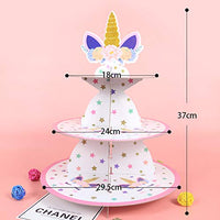 4 x Brand New Cupcake Stand,3-Tier Cardboard Cupcake Stand Unicorn Round Dessert Stand and Dessert Tower,Cake Tray for Baby Shower Kids Birthday Party Theme Party - RRP €81.6