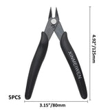 1 x RAW Customer Returns XINMEIWEN 5PCS Wire Cutter Precision Electronics Bundle Cutter Mini Cutting Pliers for Ultra Fine Cutting Supplies Black  - RRP €13.1