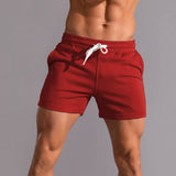 1 x RAW Customer Returns 3 Inch Running Shorts Men Fitness Bodybuilding Breathable Cotton Sports Shorts Red M - RRP €24.0