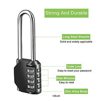 1 x RAW Customer Returns Fretrecy Combination Lock Heavy Duty Lock Padlock 4 Digit Resettable Combination Lock for School, Gym, Outdoor Shed, Hasp Cabinet, Gate - 2 Pack Long Shackle  - RRP €10.07