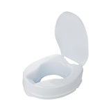 1 x RAW Customer Returns flexilife raised toilet seat with lid for seniors - optionally 10cm or 15cm - WC seat raiser toilet attachment toilet raiser 15 cm  - RRP €54.29