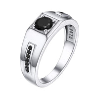 1 x RAW Customer Returns Bandmax silver 925 wedding ring in size 57 men s black zirconia solitaire ring partner ring wedding ring engagement wedding ring jewelry accessory - RRP €38.06