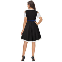 1 x RAW Customer Returns KANCY KOLE Dirndl women s midi traditional dress for Oktoberfest traditional costume dress for beer festival knee-length high waist costumes 3-piece KCH02118-2 00S, loose, black-royal blue - RRP €64.6