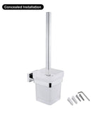 1 x RAW Customer Returns CASEWIND toilet brush glass square toilet brush chrome wall, toilet set toilet brush holder stainless steel wall mounting with drilling wall bracket - RRP €38.99