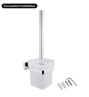 1 x RAW Customer Returns CASEWIND toilet brush glass square toilet brush chrome wall, WC set toilet brush holder stainless steel wall mounting with drilling wall bracket - RRP €38.99