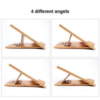 1 x RAW Customer Returns iCozzier Foldable Bamboo Laptop Stand, Portable Adjustable Tablet Stand Desk Bed Heat Dissipation Stand for MacBook Netbook Ultrabook - RRP €21.62