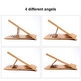 1 x RAW Customer Returns iCozzier Foldable Bamboo Laptop Stand, Portable Adjustable Tablet Stand Desk Bed Heat Dissipation Stand for MacBook Netbook Ultrabook - RRP €21.62