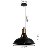 1 x RAW Customer Returns TOKIUS Vintage Industrial Pendant Lamp Chandelier Ceiling Light E27 Metal 27cm Retro Interior Ceiling Lamp for Kitchen Bedroom Dining Room Black, 1 piece  - RRP €24.58