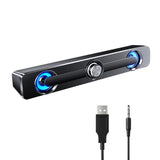 1 x RAW Customer Returns Etlephe Soundbar for PC Laptop, PC Speakers, Gaming Speaker with Cool LED Lights, USB Powered, 3.5mm Jack, PC Speakers for Computer, Mobile, Tablet, Laptop - RRP €20.64