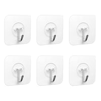 9 x RAW Customer Returns Self-adhesive hooks - pack of 6 adhesive hooks, transparent, 5 kg max. , towel holder, no drilling, self-adhesive for towel hooks, ceilings, bathrooms, wall hooks, keys, plugs, kitchen utensils. 6 pieces  - RRP €53.91