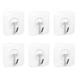 9 x RAW Customer Returns Self-adhesive hooks - pack of 6 adhesive hooks, transparent, 5 kg max. , towel holder, no drilling, self-adhesive for towel hooks, ceilings, bathrooms, wall hooks, keys, plugs, kitchen utensils. 6 pieces  - RRP €53.91