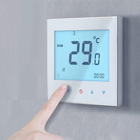 1 x RAW Customer Returns Ailgely Digital Thermostat, Intelligent Wall Thermostat, 5A 110-230 V Room Thermostat, Weekly Programmable, LCD Display Touchscreen, Water Heating Thermostat, Room Temperature Controller - RRP €31.69