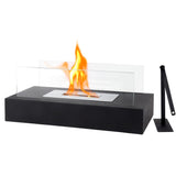 1 x RAW Customer Returns NEWIMAGE Rectangular Table Fire Bowl 35 cm Portable Table Fireplace - Clean Burning Bio Ethanol Fireplace Without Flue for Indoor and Outdoor Patios Parties Events White  - RRP €33.26